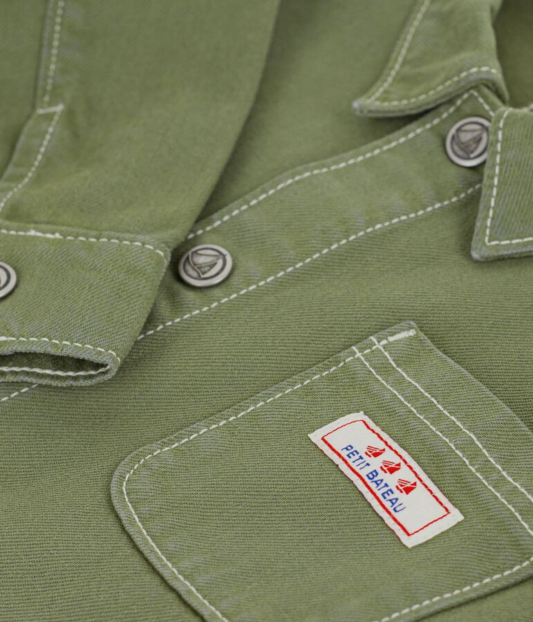 Giacca bambino in cotone tinta unita verde OLIVINE