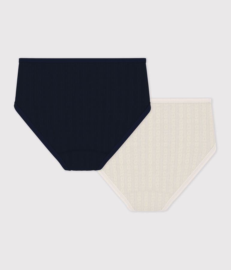 Set di slip a vita alta in cotone traforato donna multicolore