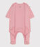 Bodyjama in tubique a cuoricini neonato rosa CHARME/bianco MARSHMALLOW