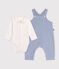 Set salopette e body con colletto in cotone tinta unita neonato POLAIRE
