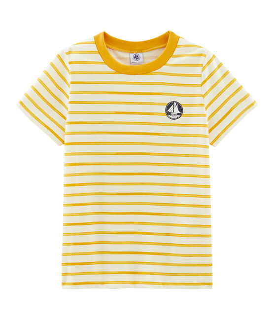 T-shirt bambino maniche corte beige COQUILLE+BOUDOR