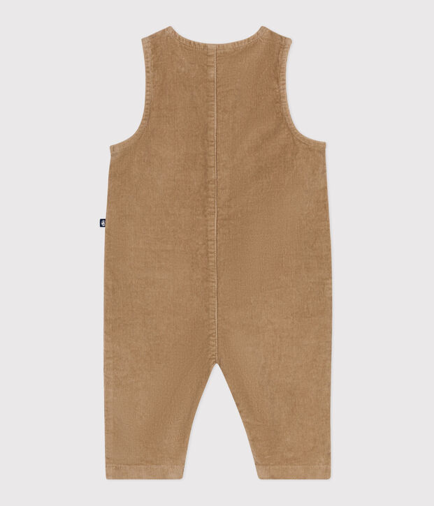 Tutina lunga in ciniglia tinta unita neonato beige
