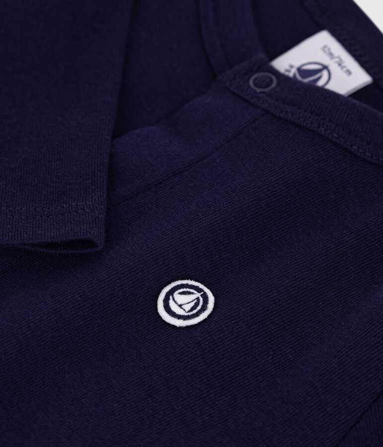 Cardigan in cotone tinta unita neonato blu