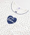 Camicia da notte cuoricini bambina a costine bianco MARSHMALLOW/blu MEDIEVAL