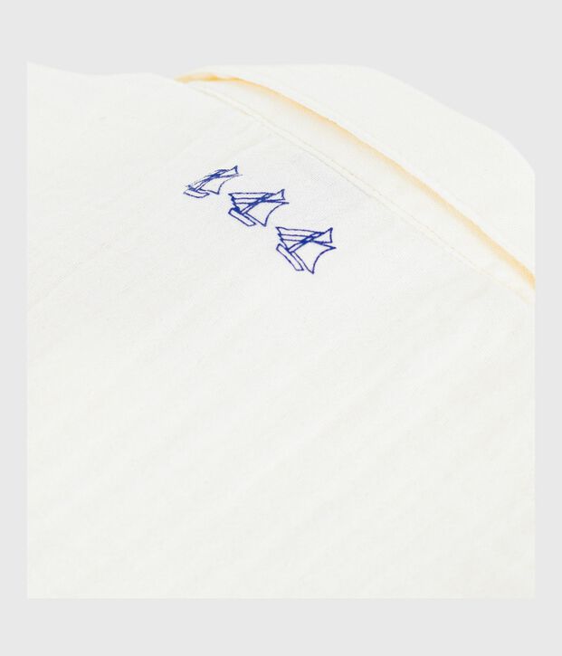 Maglietta per neonati in cotone a maniche corte, semplice bianco