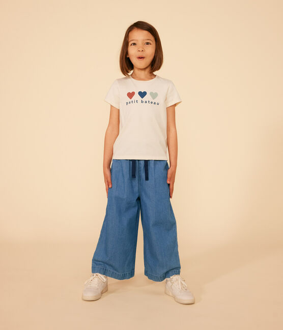 T-shirt in jersey leggero bambina bianco AVALANCHE/ MEDIEVAL