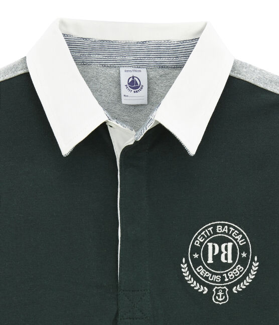 Polo rugby per bambino verde SHERWOOD/bianco MULTICO