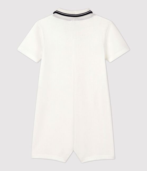 Tutina corta bebè in cotone bianco MARSHMALLOW