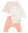 Completo 3 pezzi bebè femmina bianco MARSHMALLOW/rosa ROSAKO CN