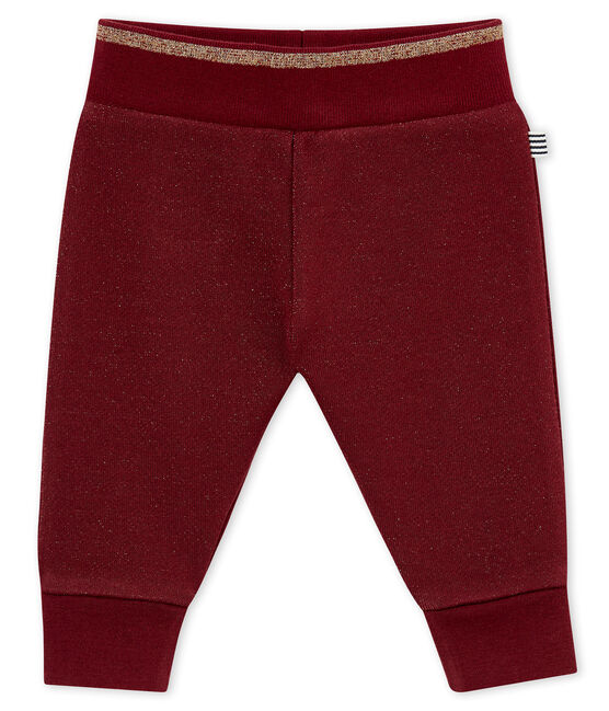 Pantalone in molleton con paillettes per bebé femmina rosso OGRE/giallo DORE