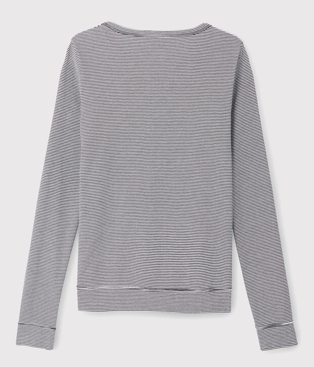 Cardigan iconico in cotone a righe Donna blu/bianco