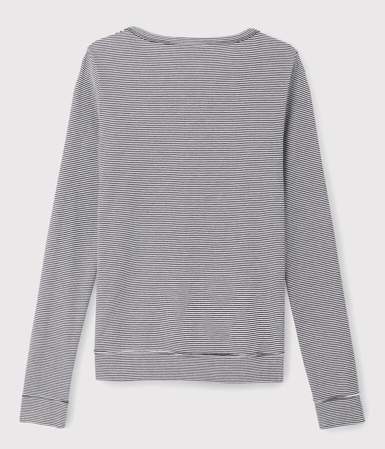 Cardigan iconico in cotone a righe Donna blu SMOKING/bianco MARSHMALLOW