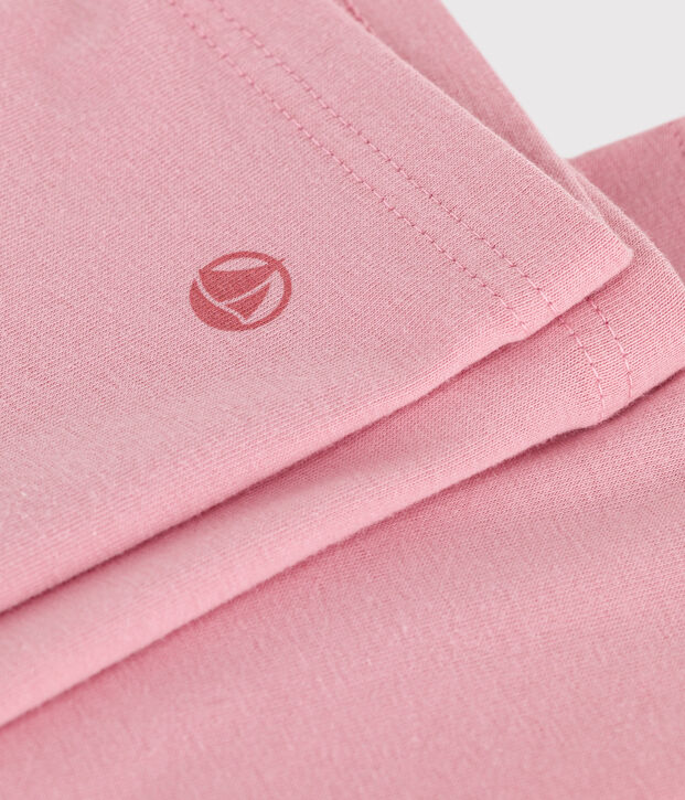 Leggings in cotone tinta unita bambino rosa