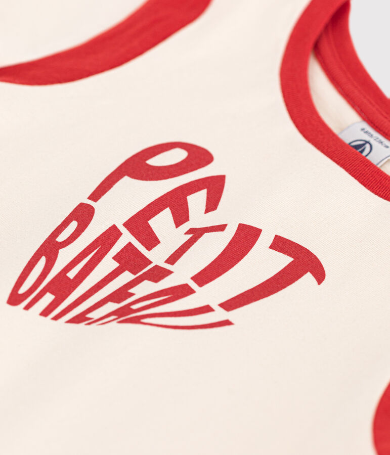 T-shirt in jersey bambina ecru