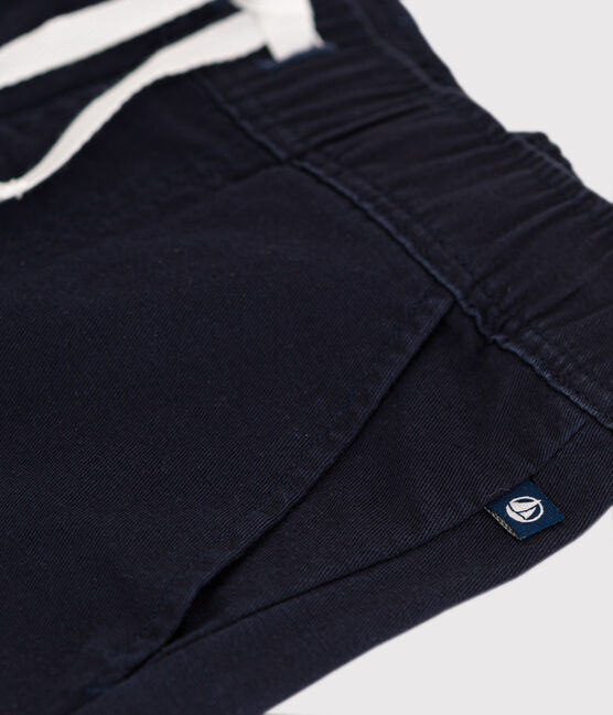 Pantalone bambino in tela di cotone blu SMOKING