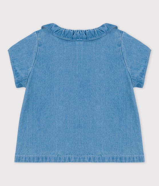 Blusa bebè in denim leggero biologico blu DENIM CLAIR