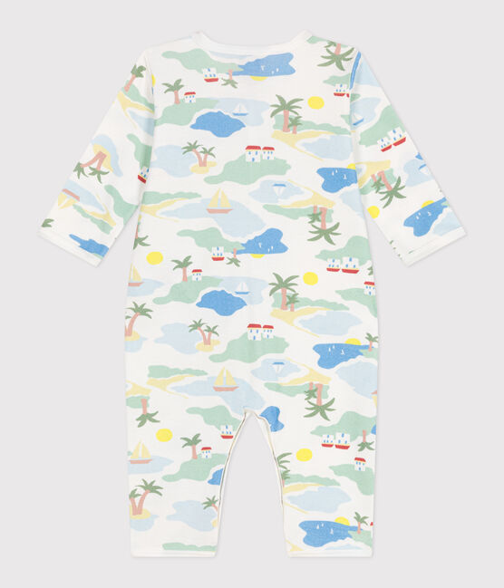 Pigiama senza piedini in cotone stampato neonato bianco MARSHMALLOW/bianco MULTICO