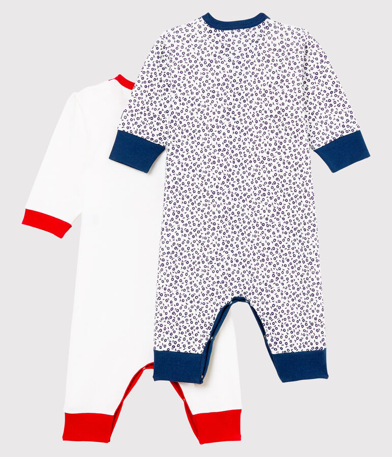 Duo tutine pigiama senza piedi bambina a costine multicolore