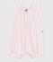 Tutina corta in cotone tinta unita neonato rosa FLEUR
