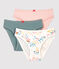Confezione da 3 slip bambina in cotone biologico variante 1