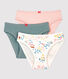 Confezione da 3 slip bambina in cotone biologico