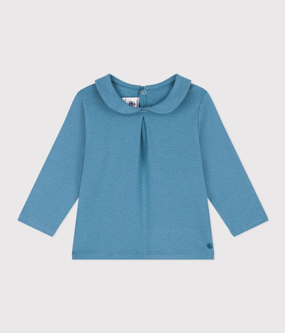 Blusa a maniche lunghe in cotone per bebè blu POLOCHON