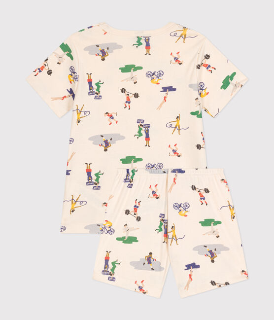 Pigiama short in cotone con stampa multi sport bambino bianco AVALANCHE/ MULTICO