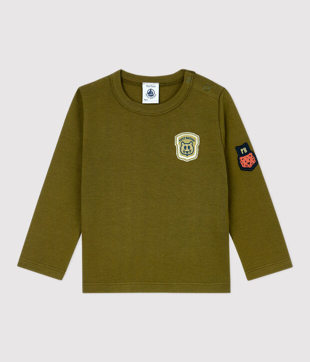 T-shirt in cotone beb&egrave; verde