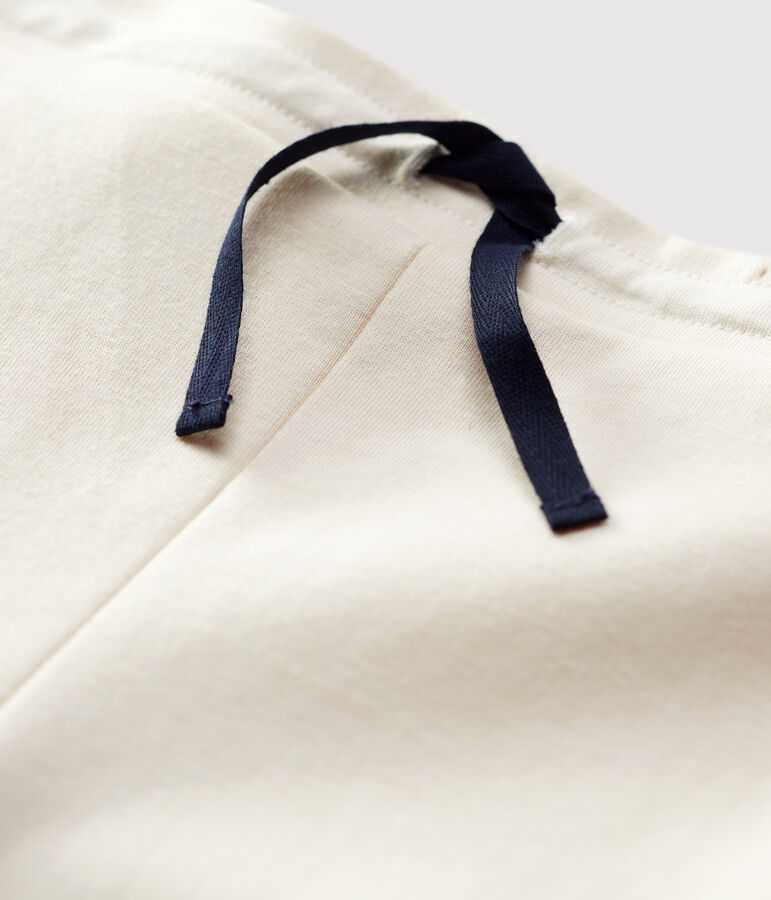 Pantaloni comodi in cotone bambina ecru