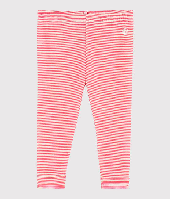 Leggins millerighe bebè femmina rosa POPPY/bianco MARSHMALLOW