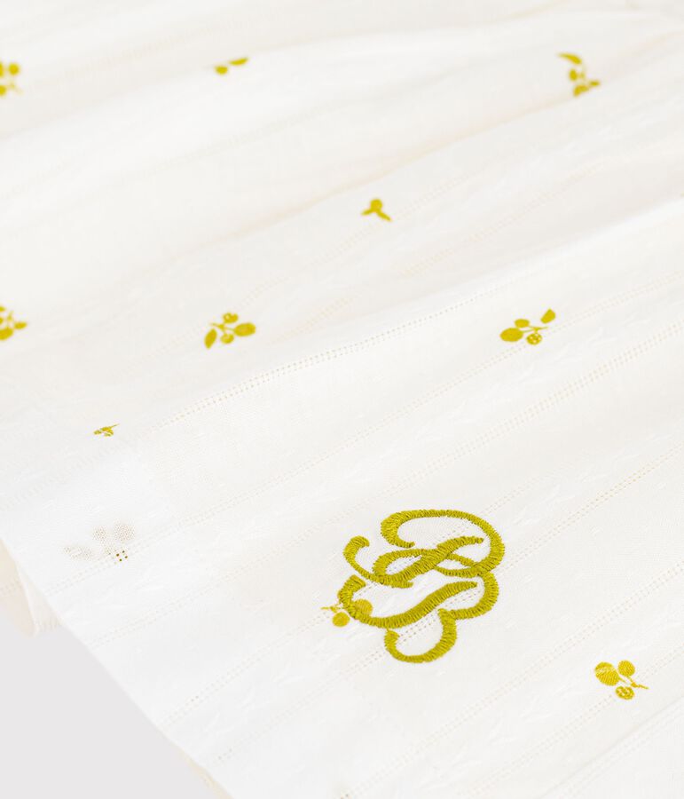 Gonna lunga bambina in cotone con stampa a fiori verde/verde