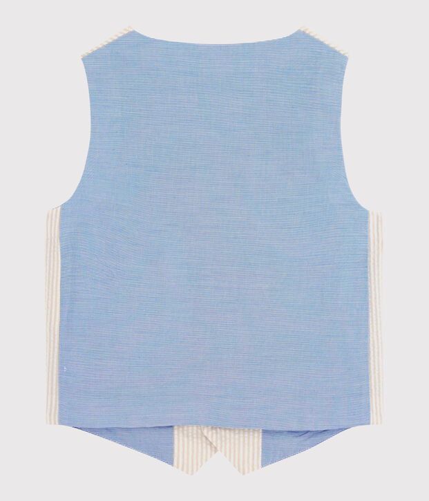 Gilet senza maniche bambino beige/bianco