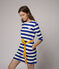 Abito a righe maniche lunghe Donna blu SURF/bianco MARSHMALLOW