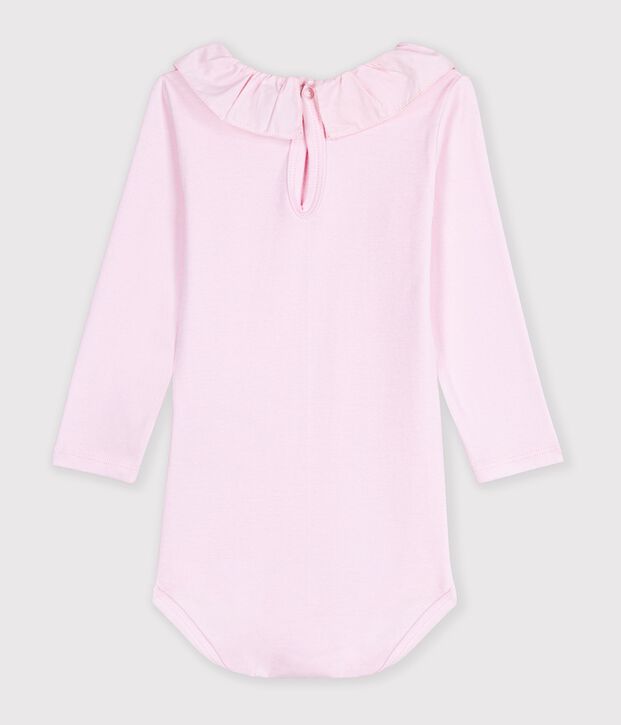 Body con colletto in cotone tinta unita neonata BARELY