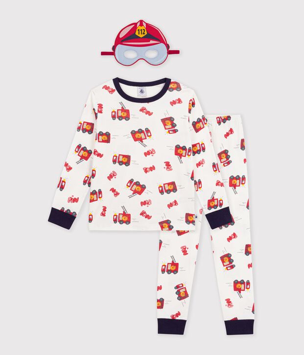Pigiama travestimento da pompiere in cotone bambino bianco/multicolore