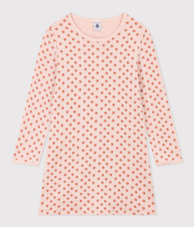 Camicia da notte fiore bambina in tubique rosa/multicolore