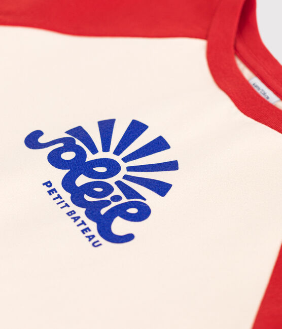 T-shirt bambino in jersey stampato rosso AVALANCHE/ AURORA