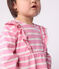 Abito a maniche lunghe in cotone a righe neonata rosa BOUDOIR/ MILK