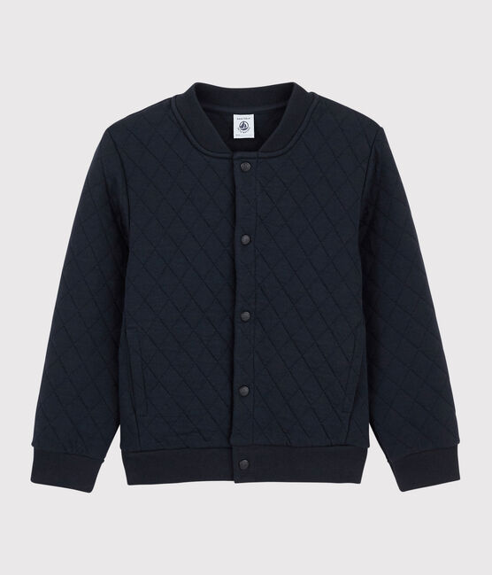 Cardigan bambino in tubique trapuntato blu SMOKING