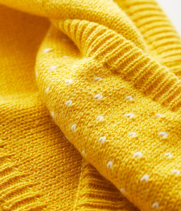 Snood beb&egrave; femmina con jacquard giallo/bianco