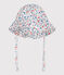 Cappellino in popeline con stampa a fiori neonata bianco MARSHMALLOW/bianco MULTICO