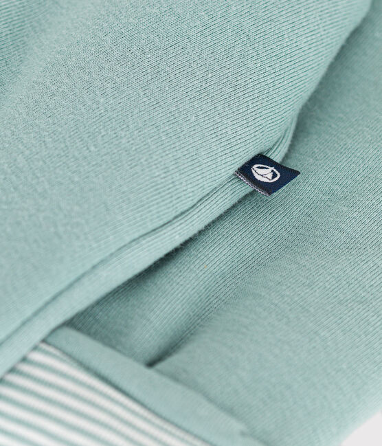 Tutina lunga imbottita con cappuccio in cotone neonato verde PAUL