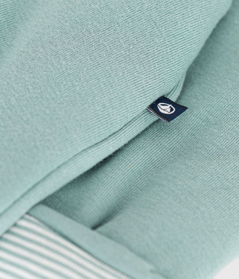 Tutina lunga imbottita con cappuccio in cotone neonato verde