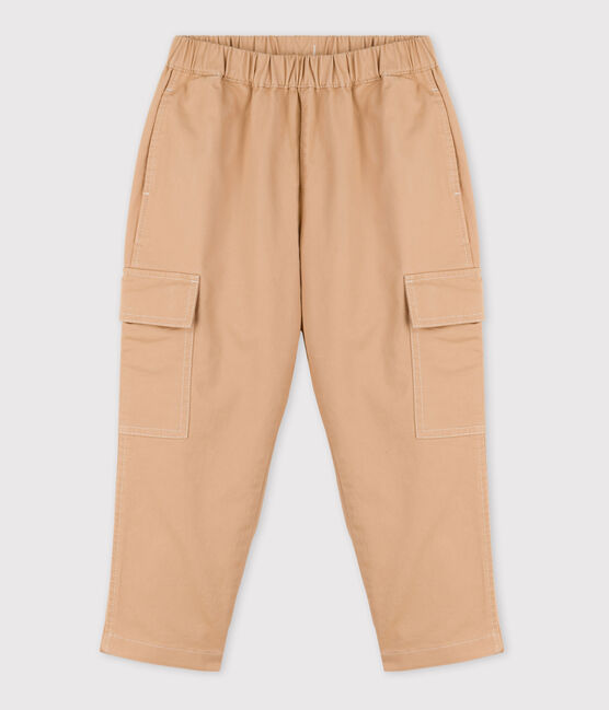 Pantaloni cargo bambina / bambino in twill beige TRENCH