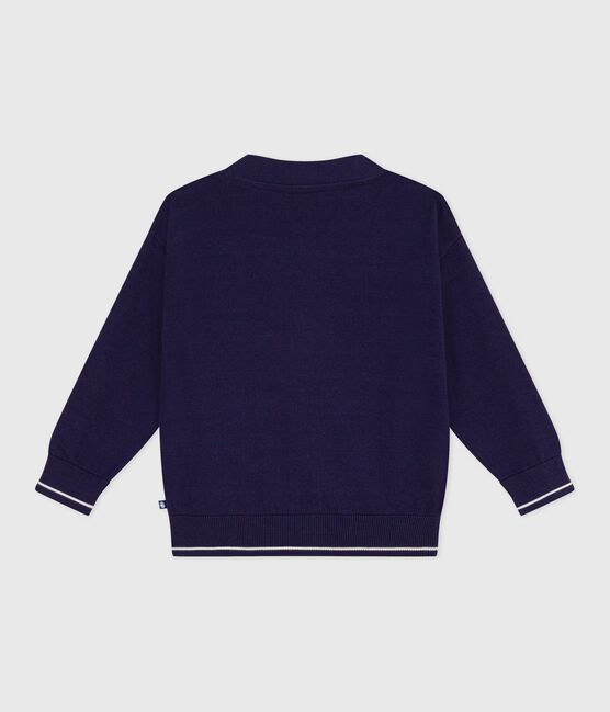 Cardigan in cotone tinta unita bambino blu SOIR