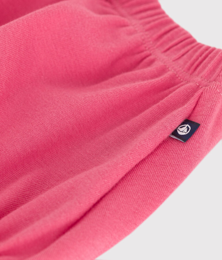 Bloomer in cotone tinta unita neonato rosa