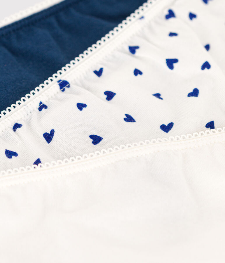 Confezione da 3 slip cuore ragazza in cotone ed elastan multicolore