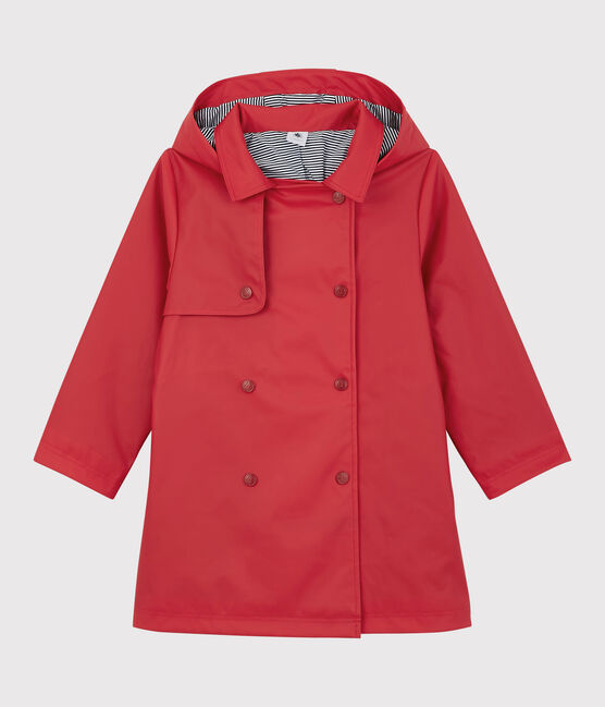 Trench con cappuccio bambina rosso TERKUIT