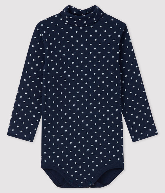 Body manica lunga bebè maschio blu SMOKING/bianco MARSHMALLOW