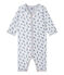 Tutina senza piedi bebè bambino in tubique bianco ECUME/bianco MULTICO